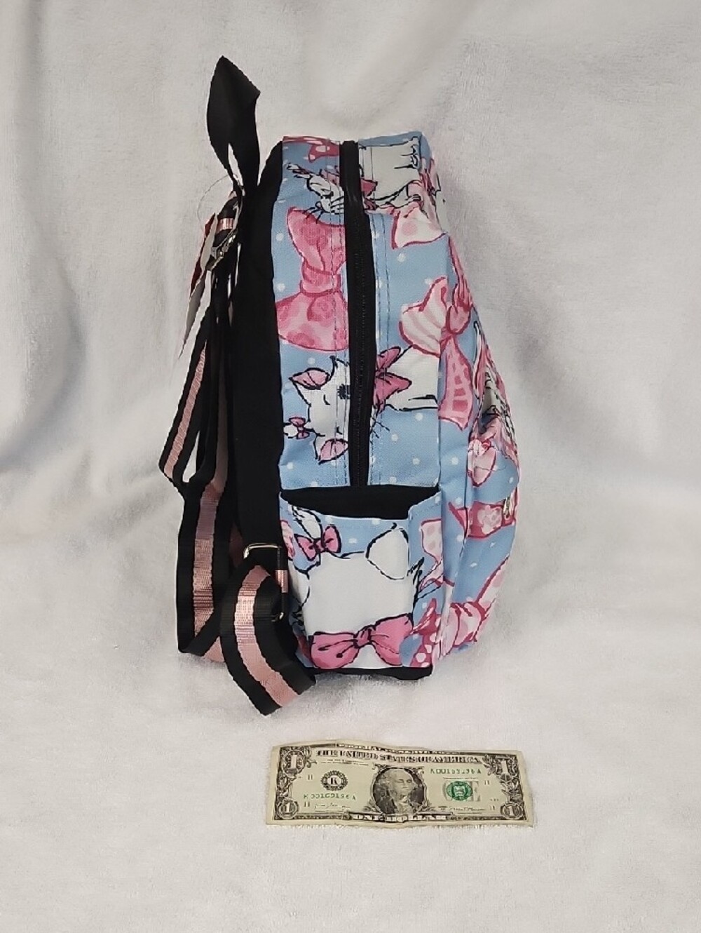 Disney Kids Backpack Pink and Light Blue Marie Cat Design - Picture 3 of 8